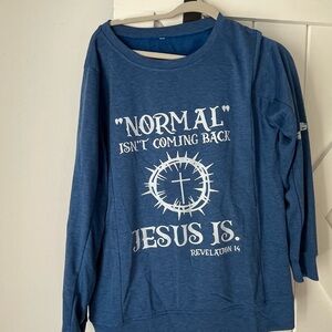 Jesus Is Long-Sleeve Graphic Sweatshirt - Blue